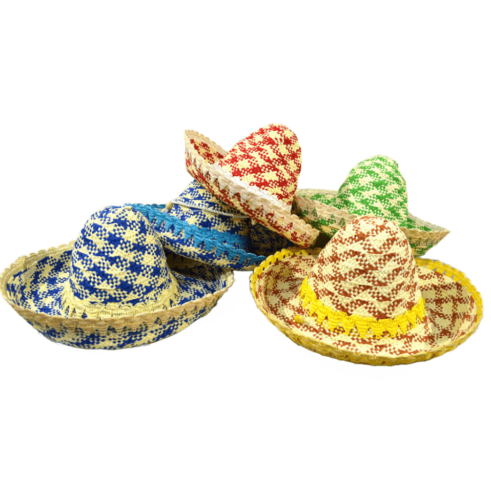 Sombrero mejicano de rafia colores surtidos