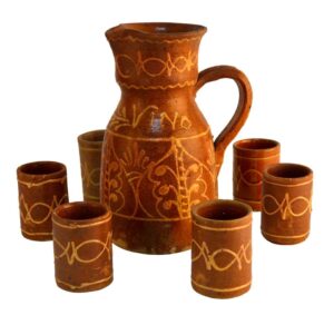 Set de  jarra y vasos cerámica