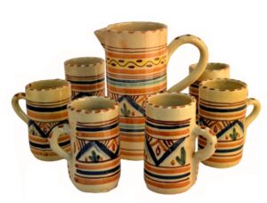 Set de  jarra y jarritas cerámica