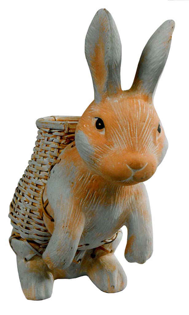 Conejo cerámica y mimbre
