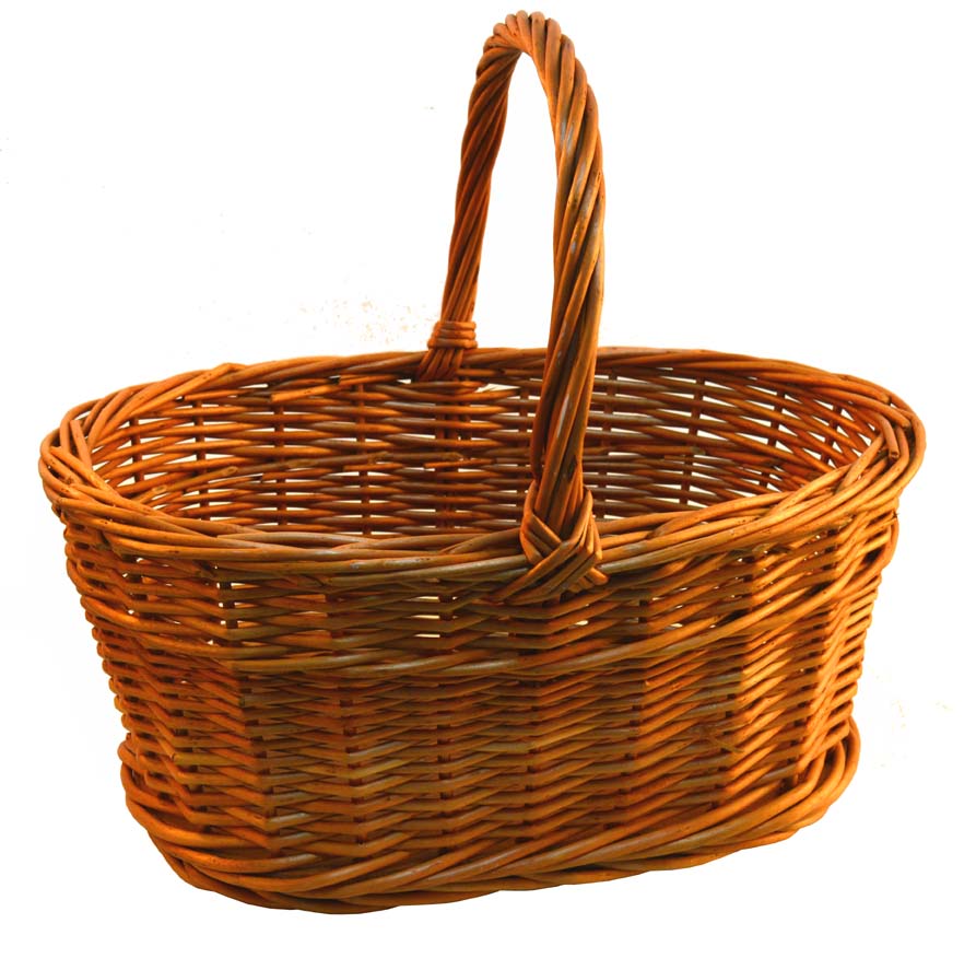 Cesta ovalada mimbre buff