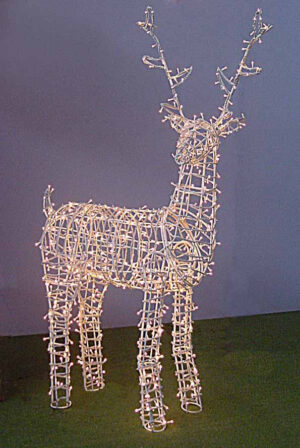 Ciervo blanco de cabeza girada con luz