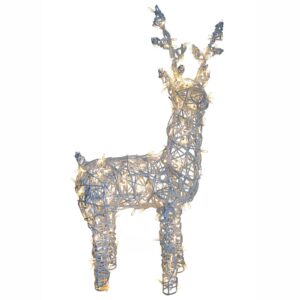 Ciervo blanco de cabeza girada con luz