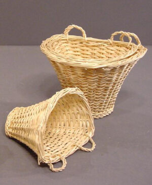 Set de 3 cestas para pared de mimbre