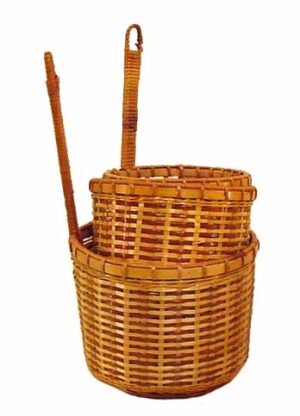 Set de 3  cestas para pared de bambú