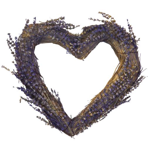 Corona corazón de lavanda