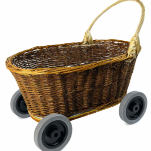 Carrito para eventos de mimbre rústico (ruedas 10 cms)