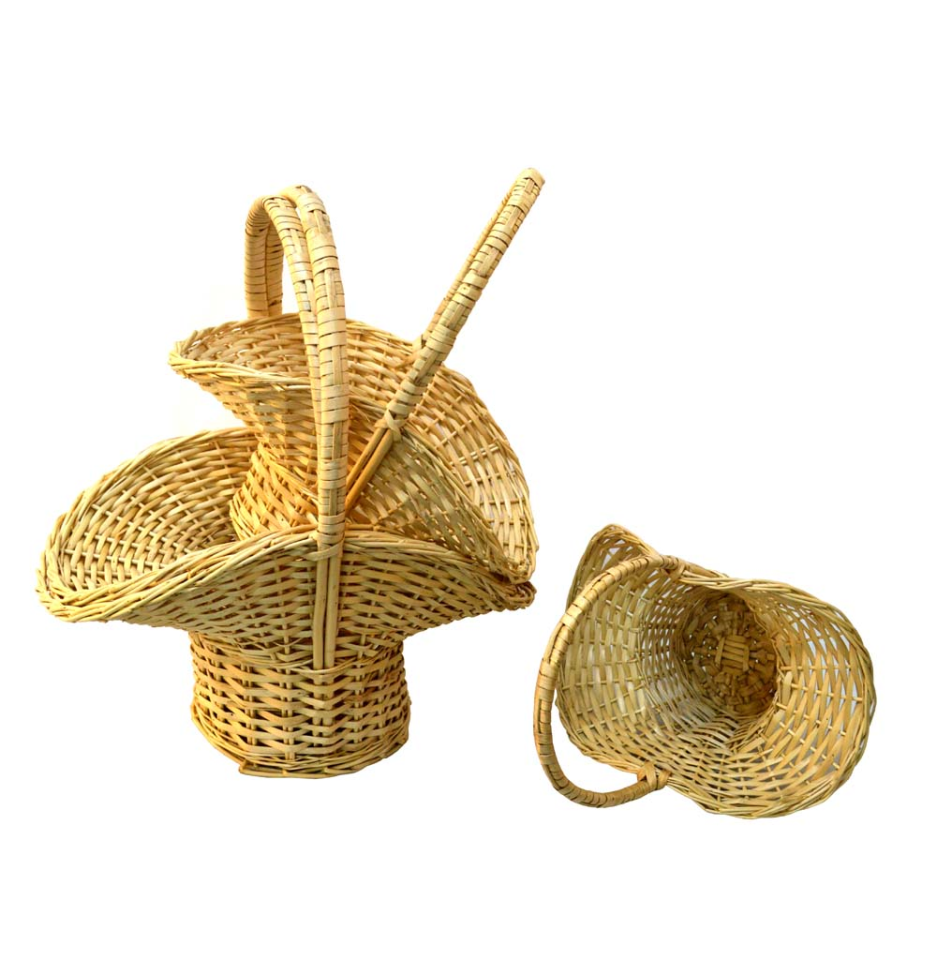 Set de 4 cestas mimbre
