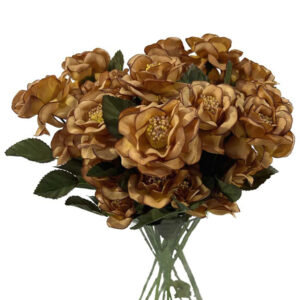 Rama de 3 rosas marrones
