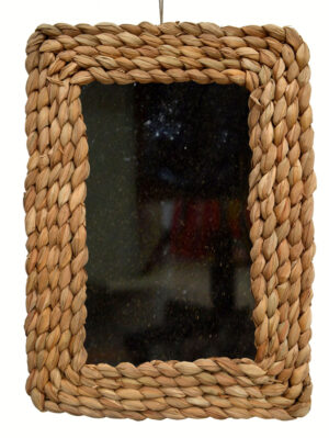 Espejo rectangular de anea  (luna envejecida) (50 cms)