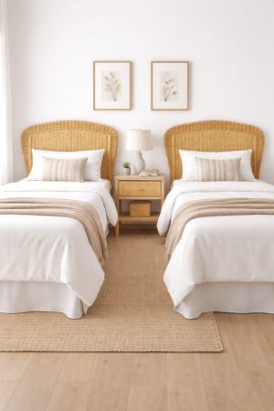 Cabecero de mimbre para cama de 90