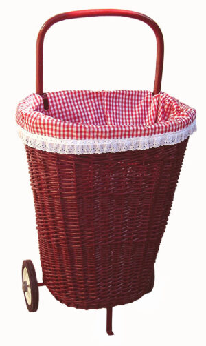Carrito de compra rojo forrado