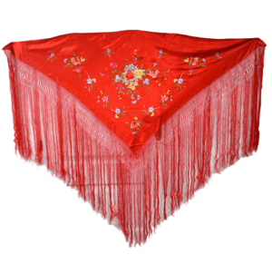 Mantón negro bordado