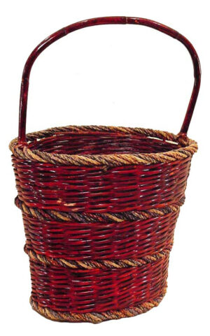 Cesta ovalada de bambú y cuerda
