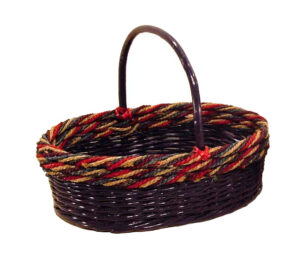 Cesta ovalada de bambú y cuerda