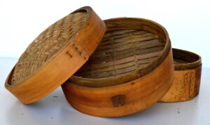 Cesta para arroz de bambú