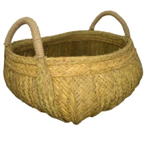 Leñera cuadrada de esparto