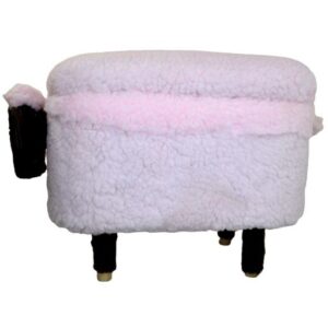 Sillón / Baúl de oveja de lana rosa