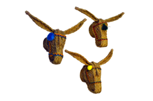 Cabeza burro adornada surtida (13 cms)