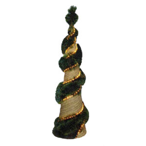 Árbol cono de espumillón verde con luz (125 cms)