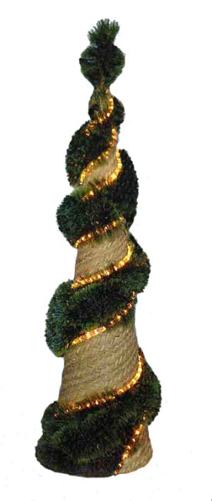 Árbol cono de espumillón verde con luz (125 cms)
