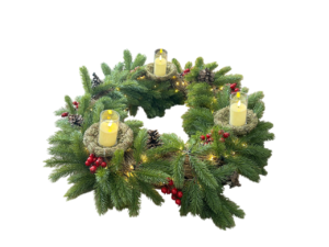 Corona de Navidad con luz