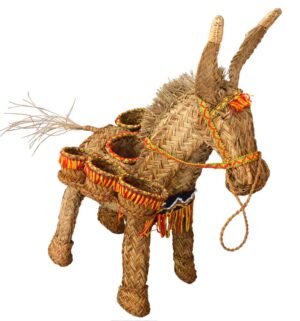 Burro de esparto con botellero