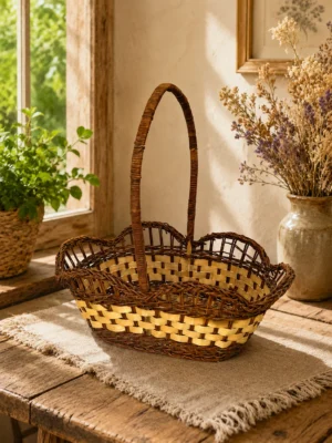 Cesta ovalada ondas
