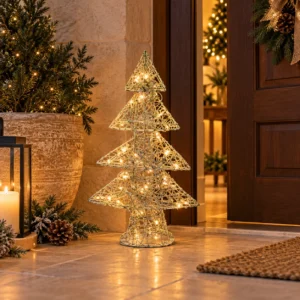 Árbol blanco con luz (40 cms)