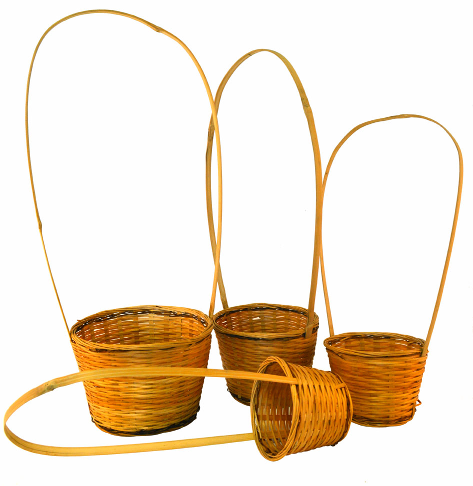 Set 4 cestas bambú
